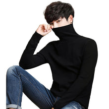 Load image into Gallery viewer, Black Turtleneck Men Knitted Sweater Classic Solid Color Casual Elasticity Pullover Men Sweaters Turtle Neck Long Sleeve